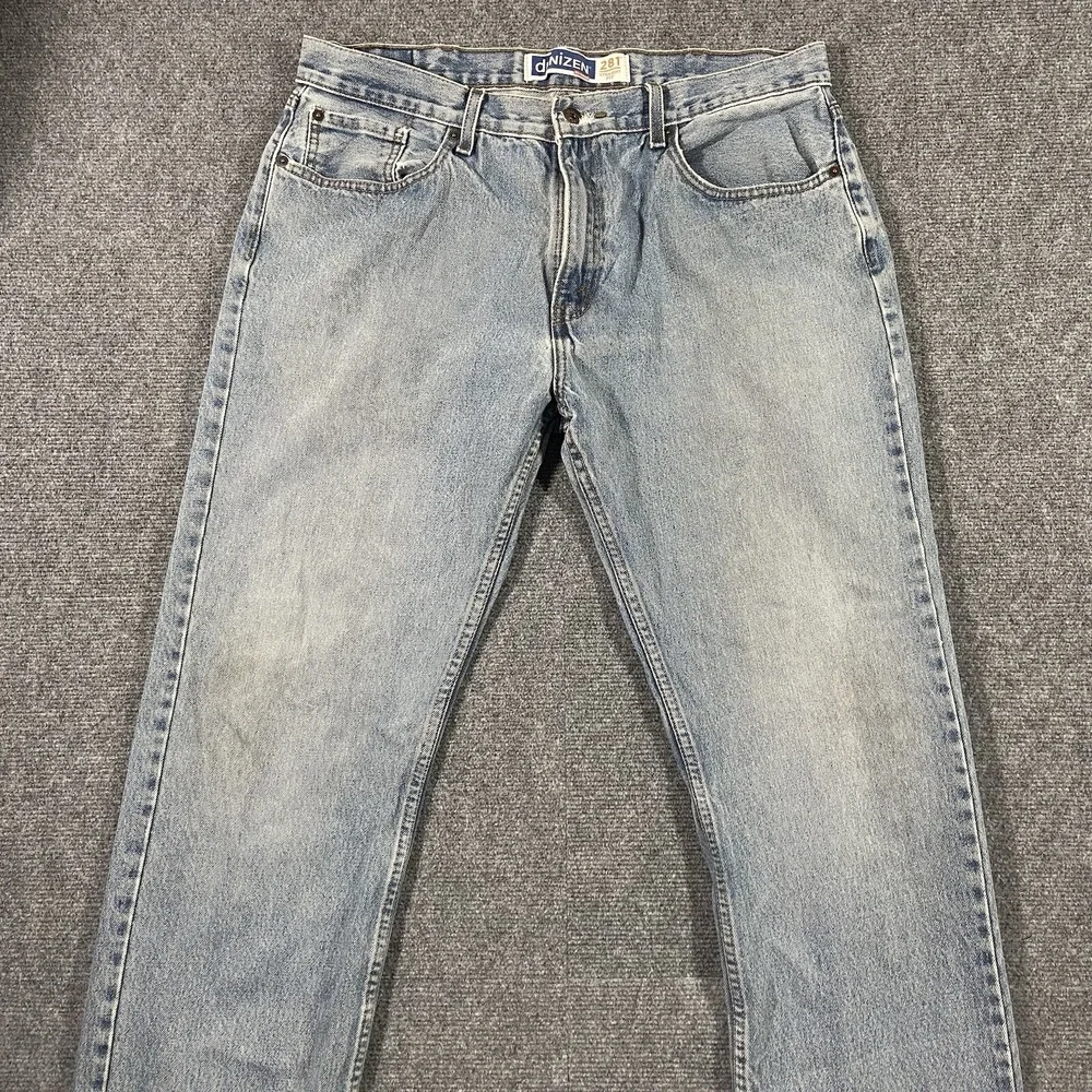 Levis Denizen 281 Jeans Mens Size 38x32 Straight Fit Light Wash‎ Blue Denim
